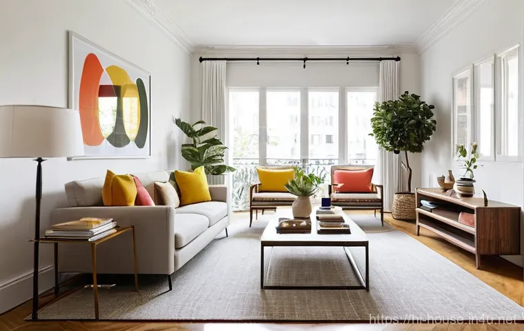 노후 아파트 매매 전략 - **Prompt:** A beautifully staged and meticulously clean living room within an older, well-maintained...