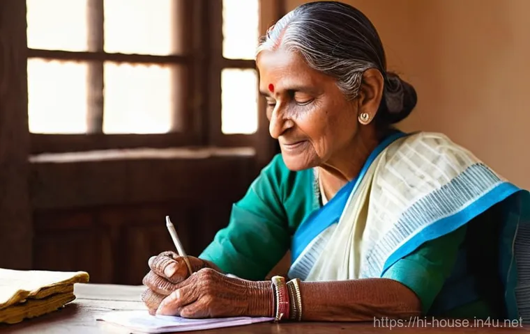 고령자 주택 연금 - **Prompt 1: "A serene indoor scene featuring a dignified, elderly Indian couple in their late 60s to...