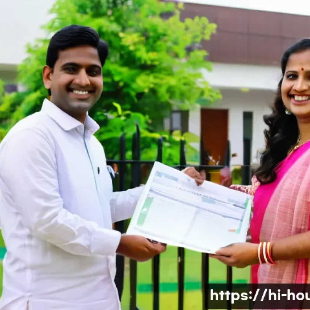 신혼부부 특별공급 조건 - A joyful newlywed Indian couple standing in front of their newly purchased home in an urban neighbor...