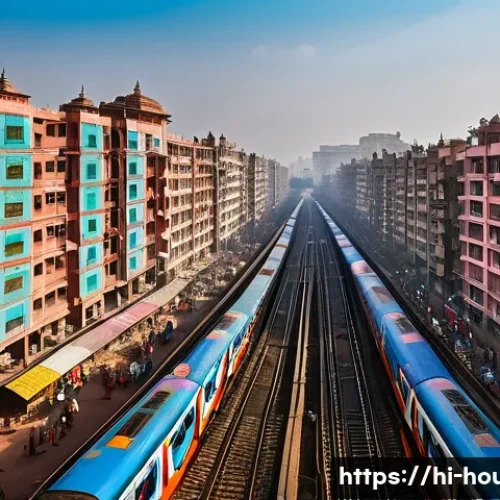 공시지가 상승 요인 - A vibrant Indian metropolitan cityscape showcasing rapid urban expansion with a mix of modern high-r...